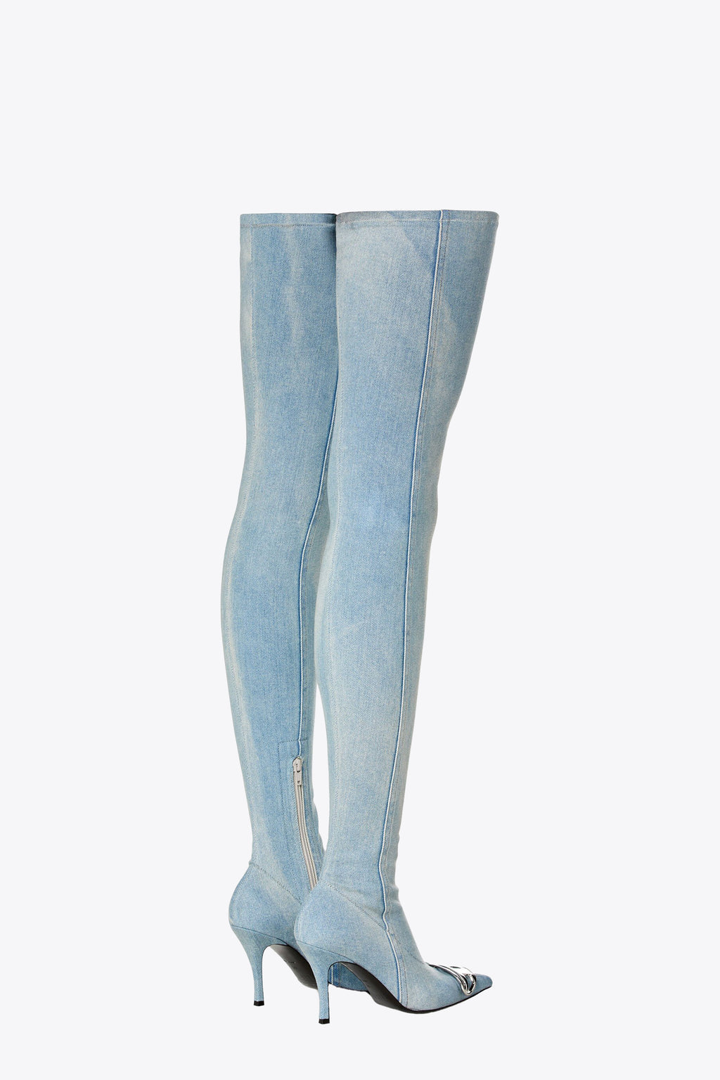 alt-image__Stivali-alti-in-denim-blu-chiaro-stretch-con-logo-Oval-D-in-metallo---D-Venus-Tbt-D-Boots