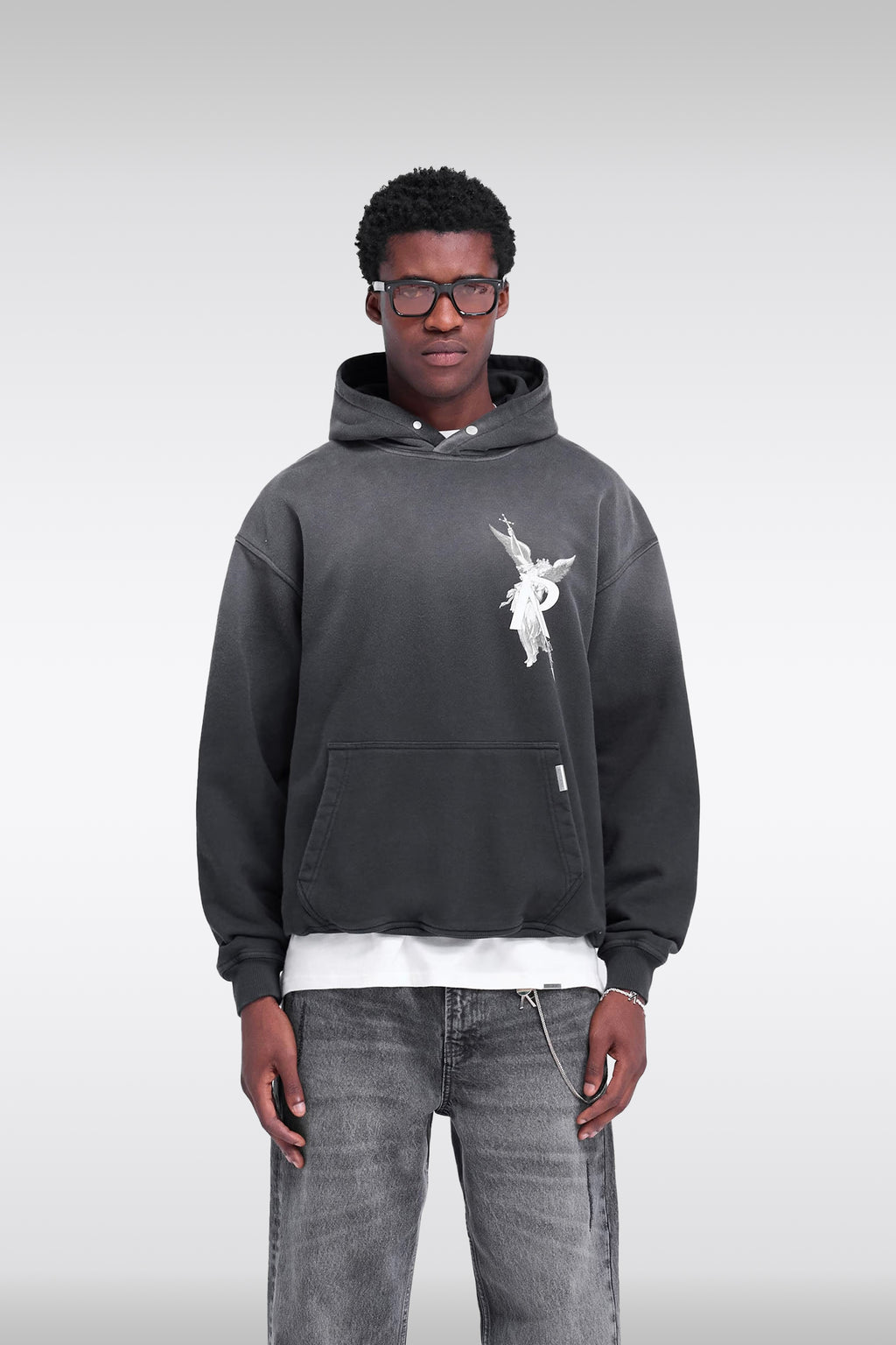 alt-image__Felpa-in-cotone-nero-lavato-con-stampa-e-logo-al-petto-e-sul-retro---Archangel-Hoodie