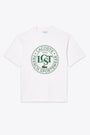 White cotton t-shirt with front graphic print 