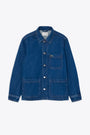 Overshirt in denim blu con tasche 