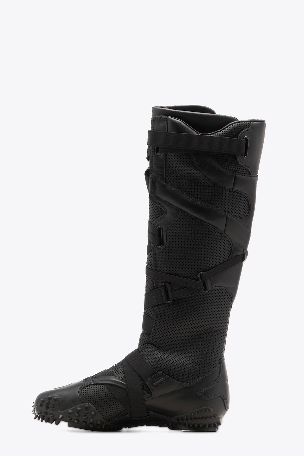 alt-image__Sneaker-alta-al-ginocchio-in-pelle-traforata-nera---Mostro-Leather-Boot