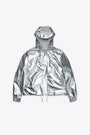 Waterproof silver pvc hooded jacket - String W Jacket 