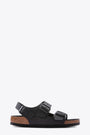 Sandalo nero in pelle sintetica con cinturino sul tallone - Milano BS 