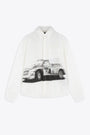 Off white cotton shirt with racing car graphic print - Raceway Shirt 