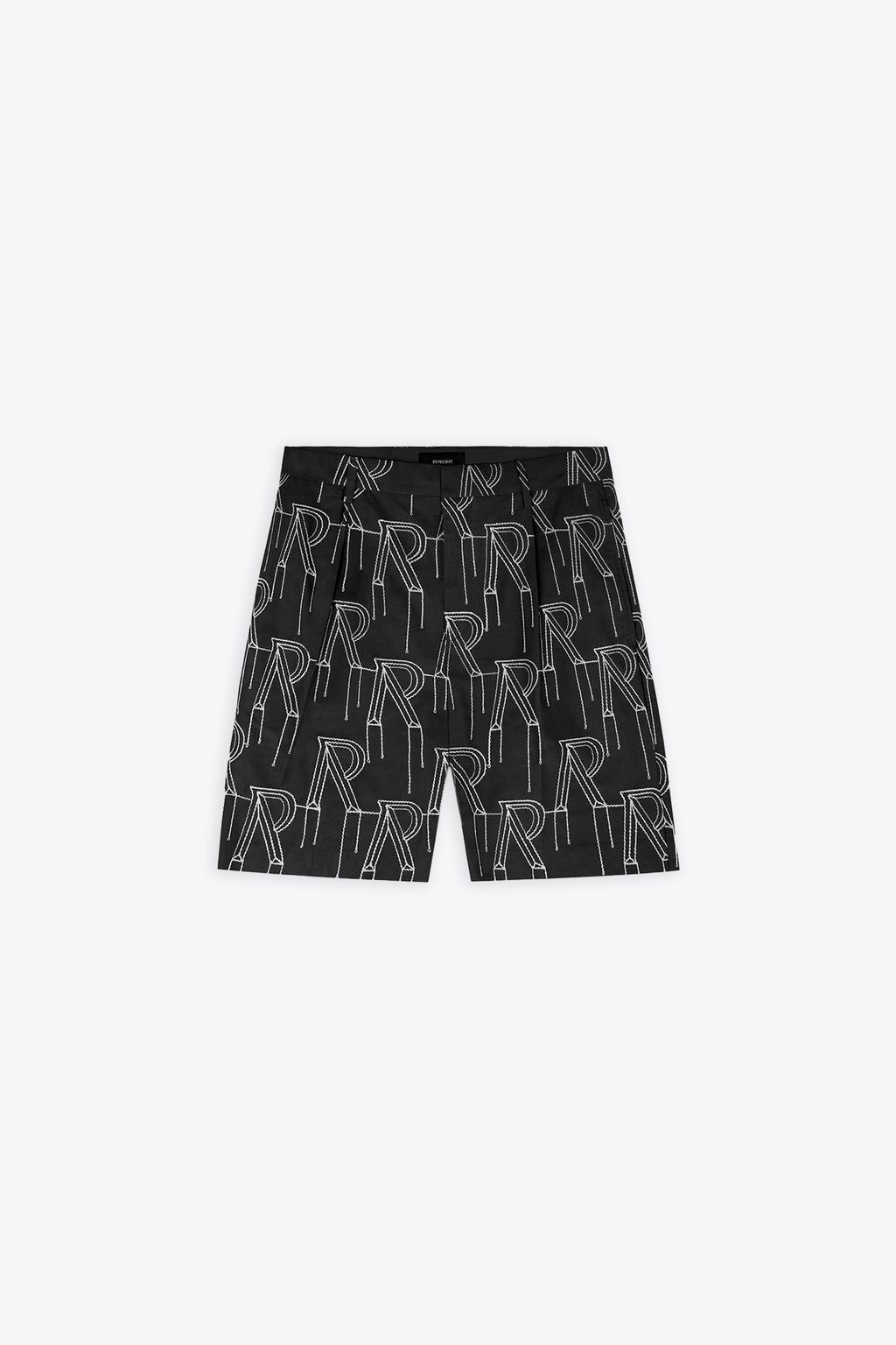alt-image__Black-cotton-pleated-short-with-monogram-embroidery---Embroidered-Initial-Tailored-Short-