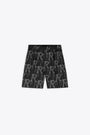 Black cotton pleated short with monogram embroidery - Embroidered Initial Tailored Short  