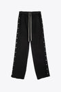 Black cotton sweatpant with side snaps - Pusher Pants 