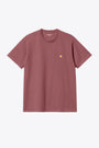 T-shirt in cotone rosa cipolla con logo ricamato al petto - S/S Chase T-Shirt 