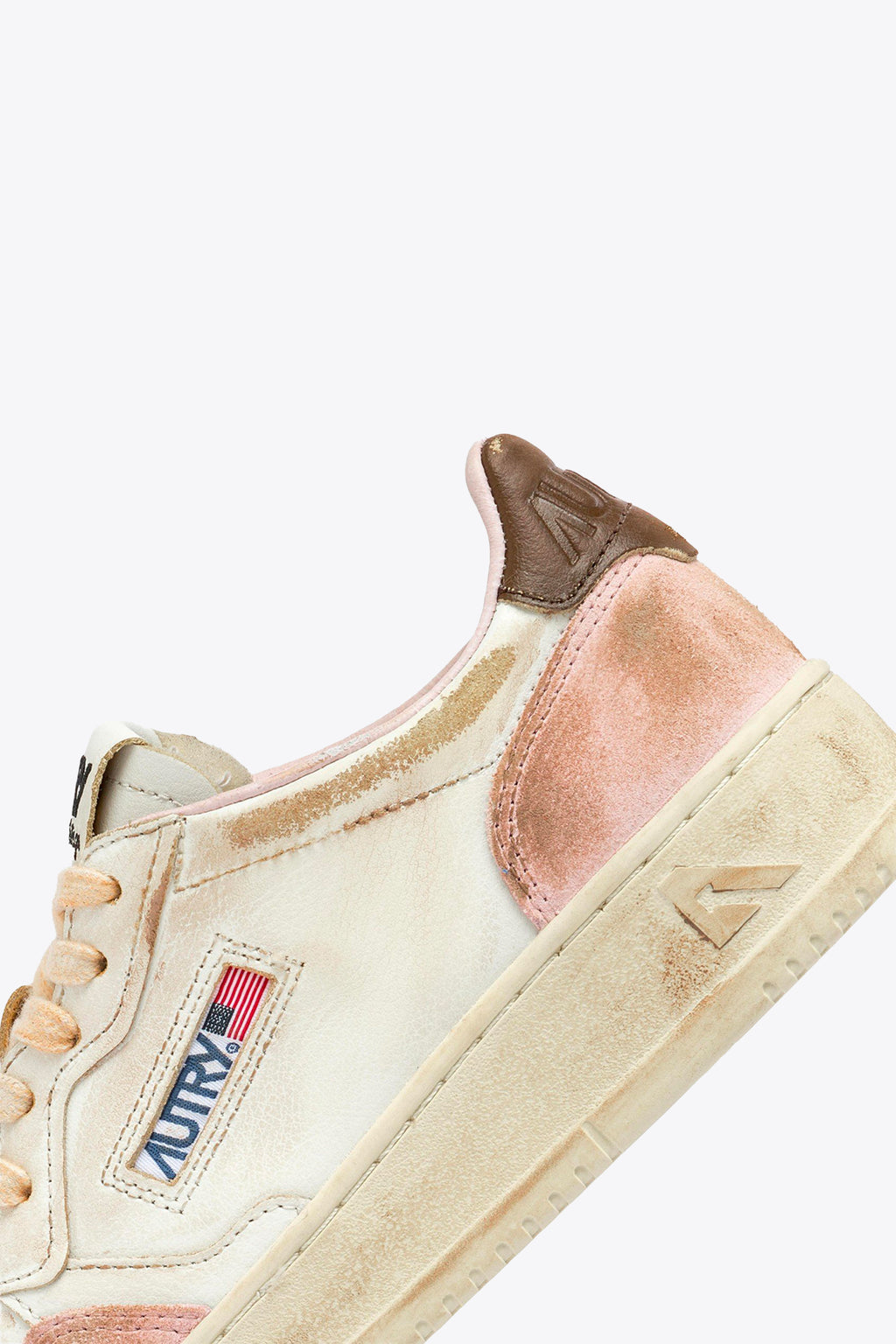 alt-image__Sneaker-bassa-in-pelle-invecchiata-bianca,-rosa-e-marrone---Super-Vintage-Low