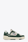 Ice grey and dark green suede lace up low sneaker - Clc Low 