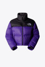 Purple and black nylon short down jacket - W Nuptse Short Jacket  