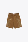 Bermuda carpenter in denim color cammello con strass - Melrose Drill Shorts 