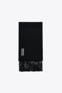 Black wool oversized scarf with fringes - Estate Scarf  