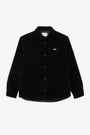 Overshirt in velluto a coste nero con imbottitura 