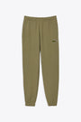 Olive green cotton sweatpant with logo patch 