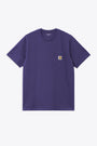 T-shirt in cotone viola con tasca e logo al petto - S/S Pocket T-Shirt 