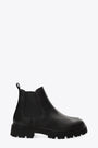 Black leather ankle-high chelsea boots 