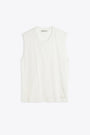 White cotton lightweight sleeveless t-shirt - Breathe Tank 