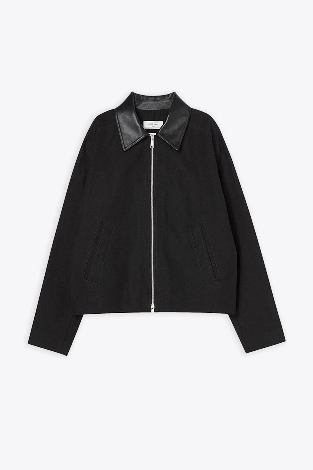 alt-image__Black-canvas-jacket-with-leather-collar---Leather-Collar-Cotton-Blouson-