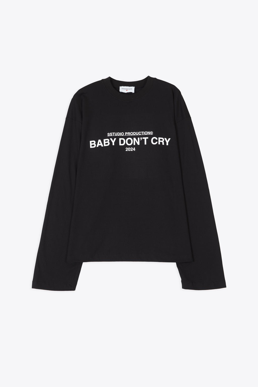 alt-image__T-shirt-nera-in-cotone-boxy-fit-con-manica-lunga-e-stampa-frontale---Baby-Big-Front-Ls-Tee