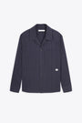 Pinstriped navy blue cotton blend overshirt - Overshirt 