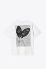 White cotton t-shirt with graphic print at chest and back - S/S Hotel Keys T-Shirt 