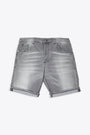 Sanded grey denim short 