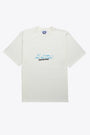 White cotton t-shirt with slogan print 