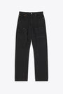 Black denim pant with patch pockets 