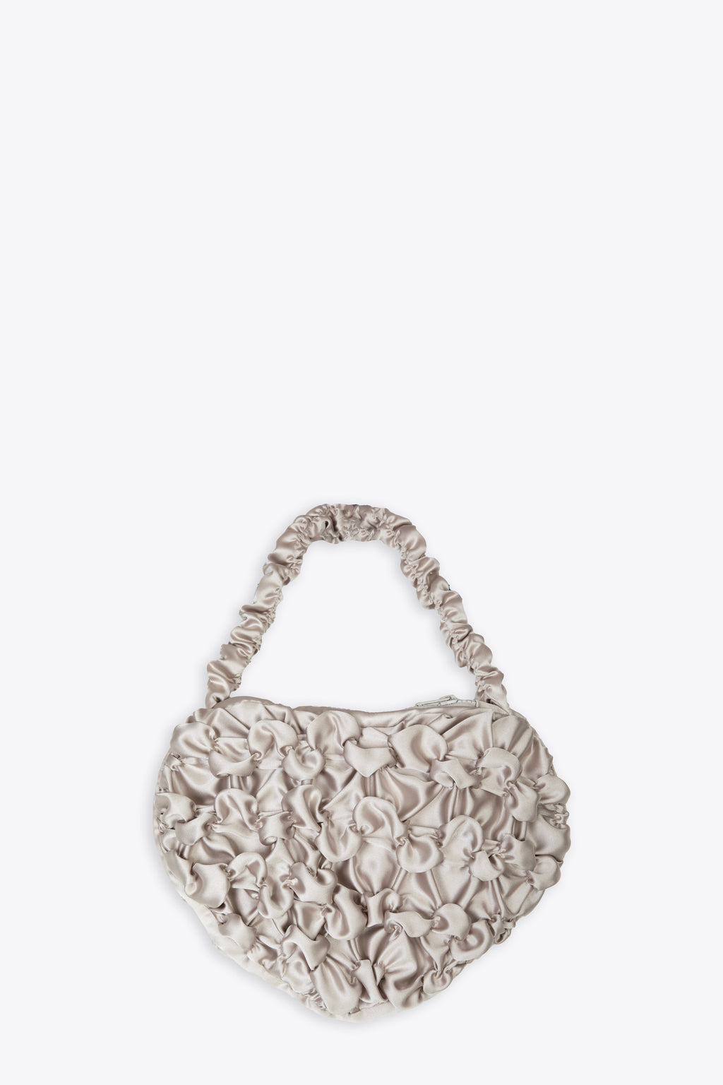 alt-image__Borsa-a-forma-di-cuore-in-satin-grigio-increspato---Shirred-Heart-Bag