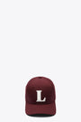 Burgundy baseball cap with initial logo embroidery 