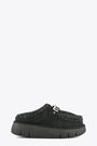 Black sheepskin slip-on clog - Bounce Clog Metal Logo  