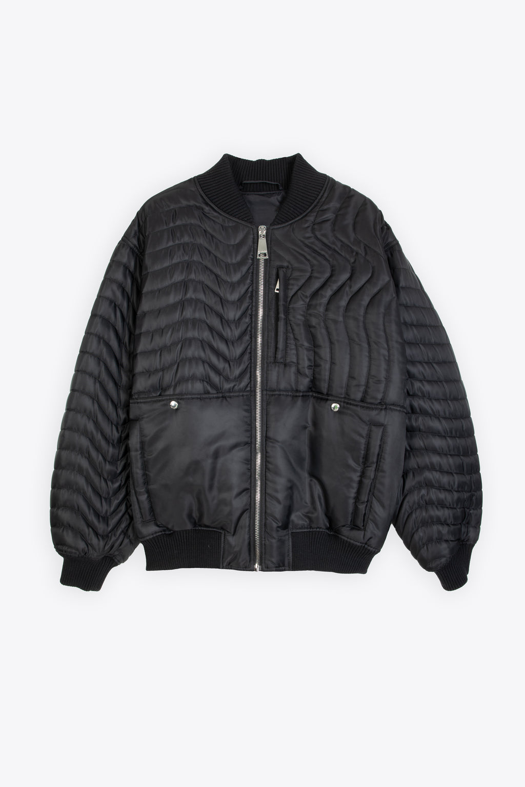 alt-image__Bomber-in-nylon-nero-con-imbottitura-ondulata---Bomber-Wave