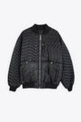 Black nylon bomber jacket with wavy padding - Bomber Wave  