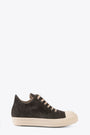 Charcoal grey moleskine lace-up low sneaker - Low Sneaks 