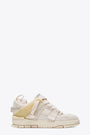 Sneaker bassa in suede, pelle e mesh beige chiaro - Area Patchwork Sneaker 