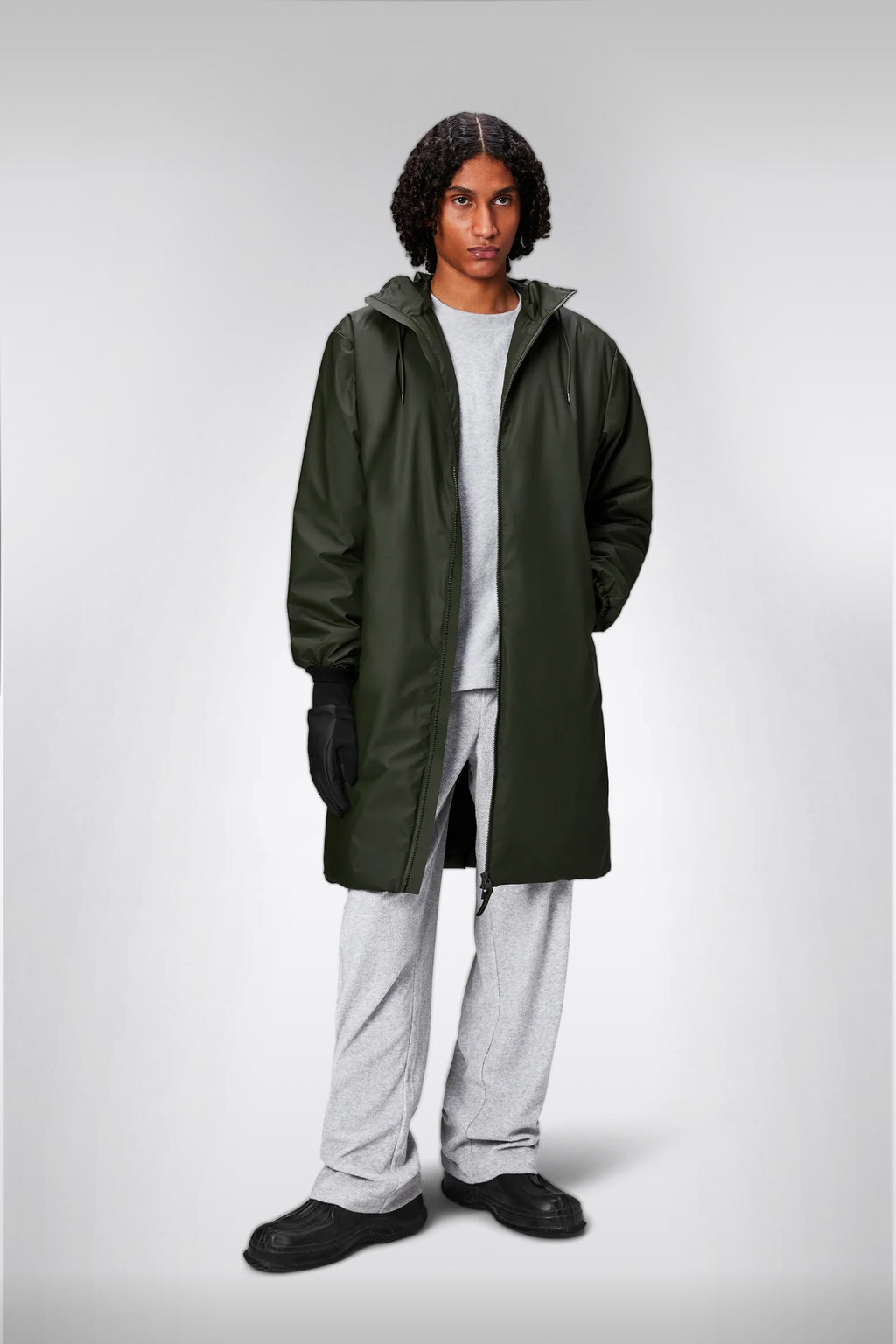 alt-image__Military-green-pvc-hooded-and-padded-rain-jacket---Lohja-Longer-Insulated-Jacket