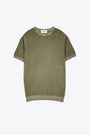 Washed military green cotton knit t-shirt 