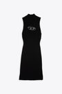 Black rib-knitted turtleneck dress- M Onerva 