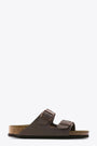 Sandalo in pelle sintetica marrone con due fibbie - Arizona 