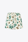 Off white cotton shorts with cactus print - Opus Short 