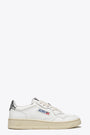 White leather low sneaker with silver tab - Medalist 