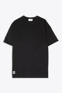 Black cotton oversized t-shirt - Patch only tee overs 