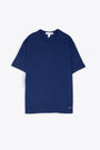 Navy blue cotton oversize t-shirt with logo 