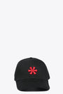 Black cotton snapback with embroidered logo   
