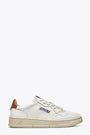 White leather low sneaker with rust tab- Medalist 
