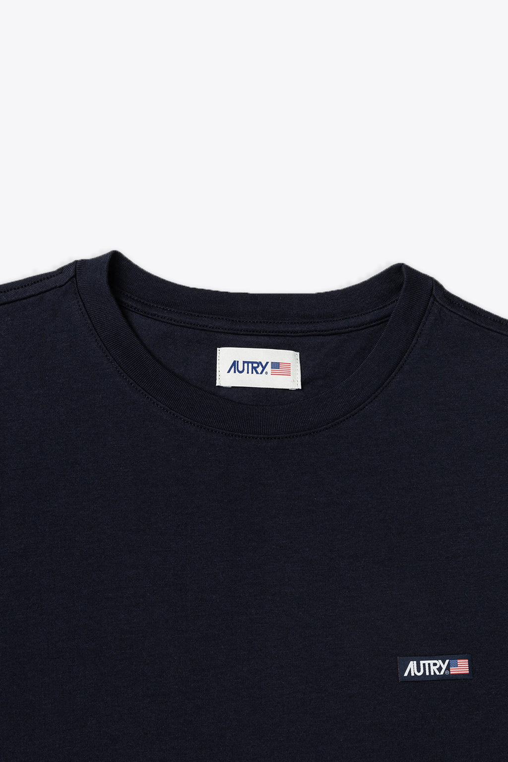 alt-image__Dark-blue-cotton-relaxed-fit-t-shirt-with-logo-patch