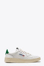 White leather low sneaker with green tab - Medalist 