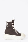 Charcoal grey cotton lace-up high sneaker with chunky sole - Abstract Hi Sneaks 