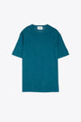 Teal blue linen blend t-shirt 